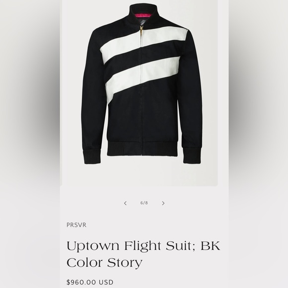 PRSVR Uptown Flight Suit Bomber Jacket w/ Cross Body Leather Stripes - Picture 3 of 9